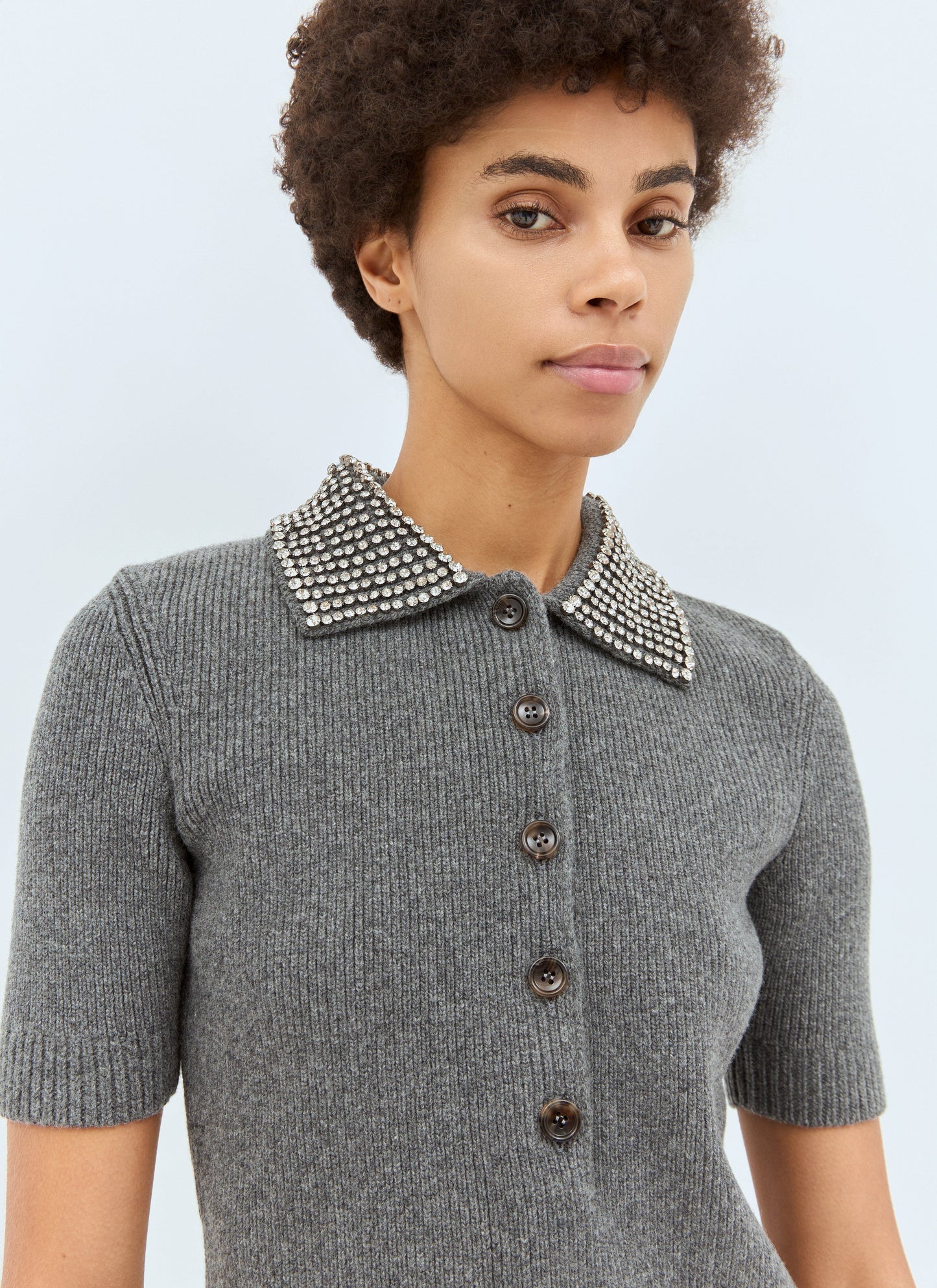 Gucci Women Rib Wool Polo Shirt