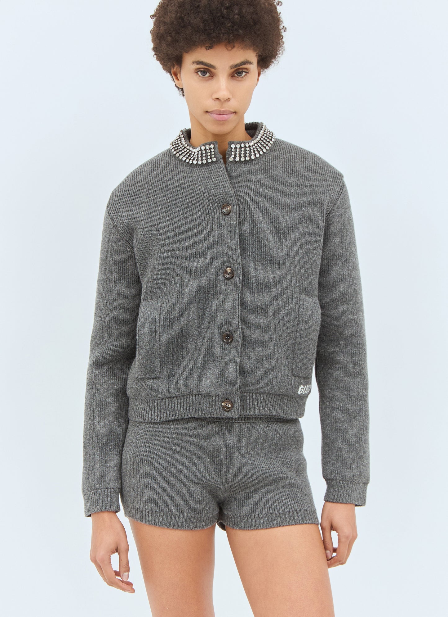 Gucci Women Padded Rib Wool Cardigan