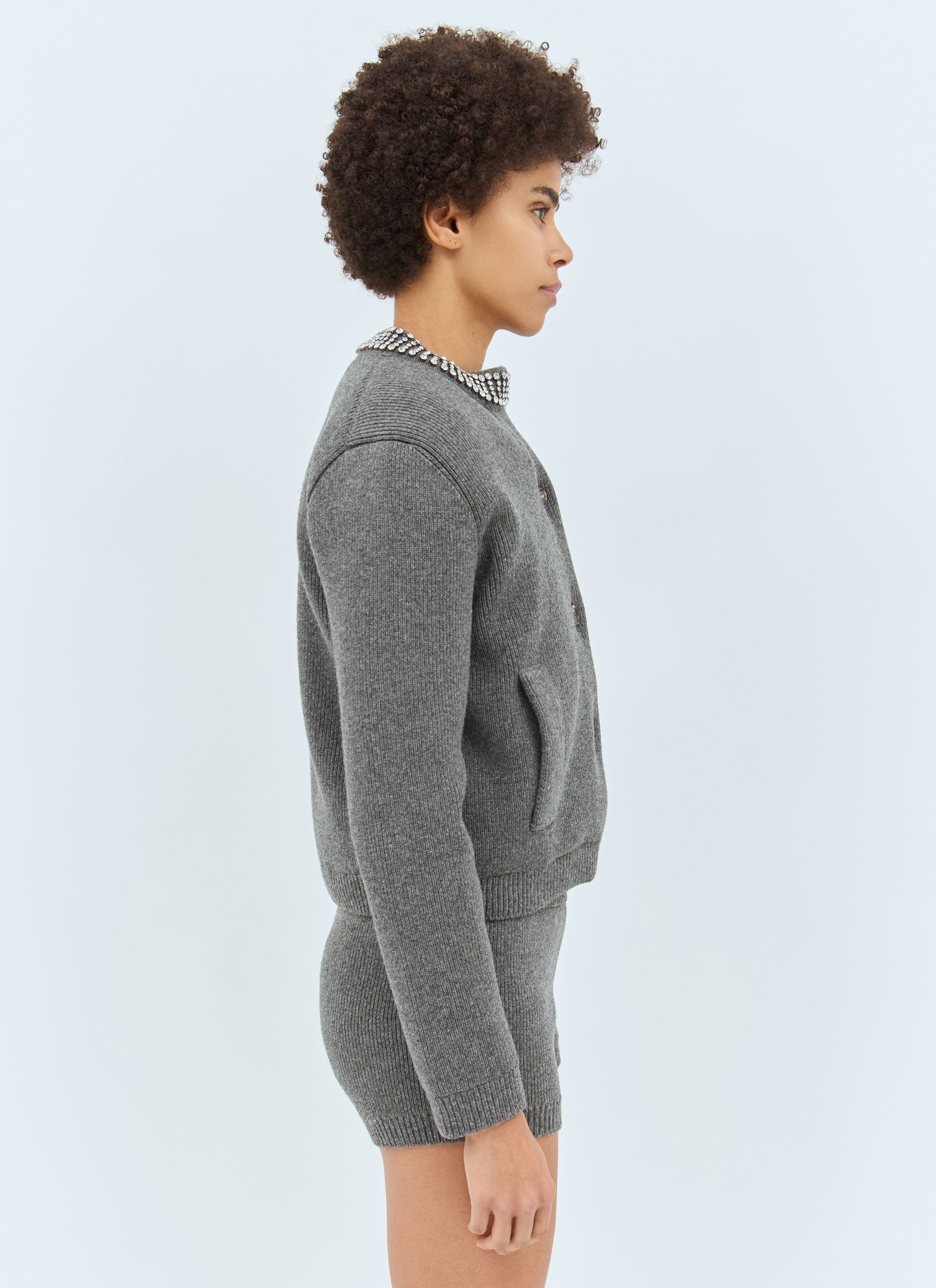 Gucci Women Padded Rib Wool Cardigan