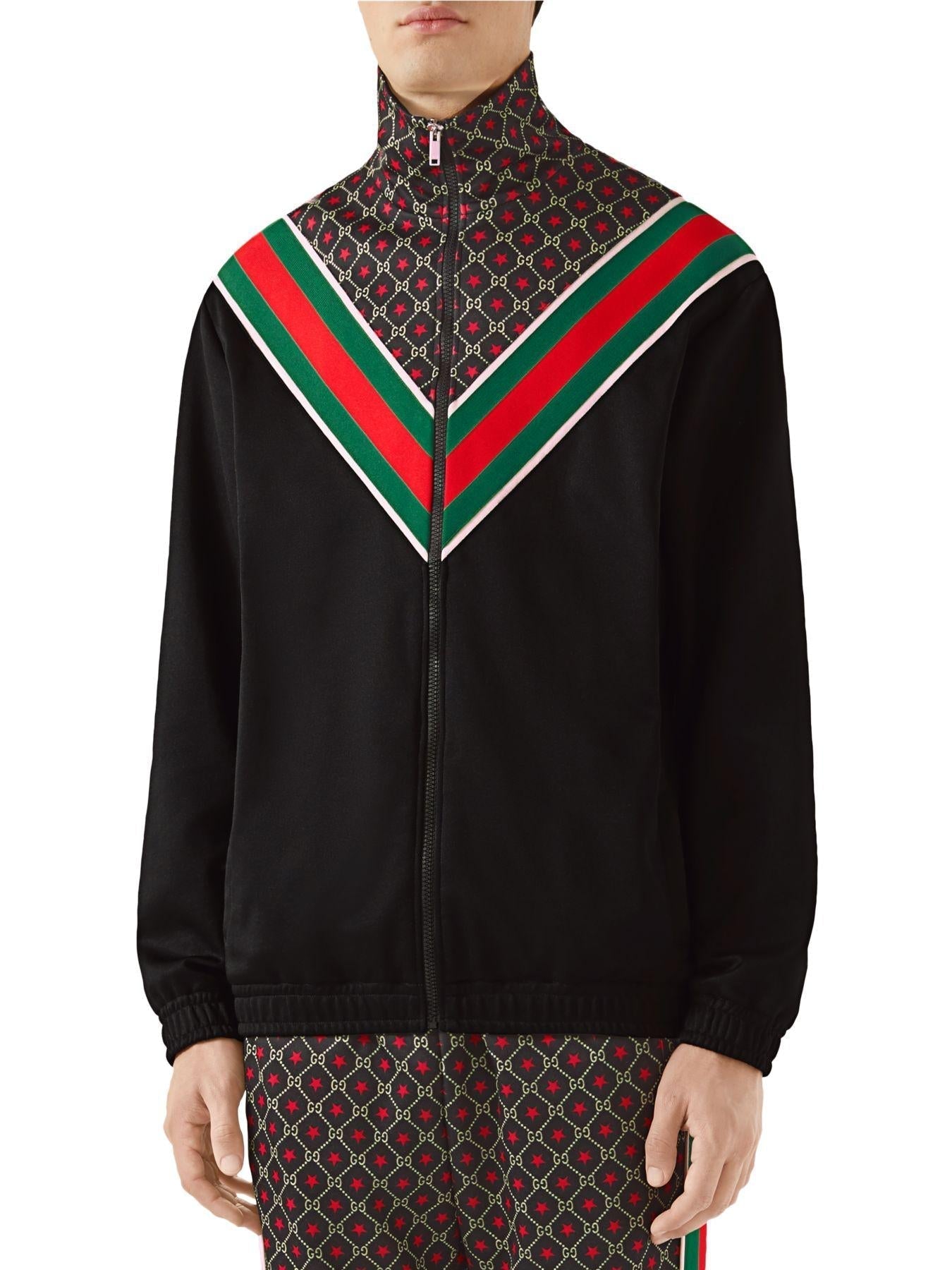 Gucci GG Star Print Track Jacket in Black