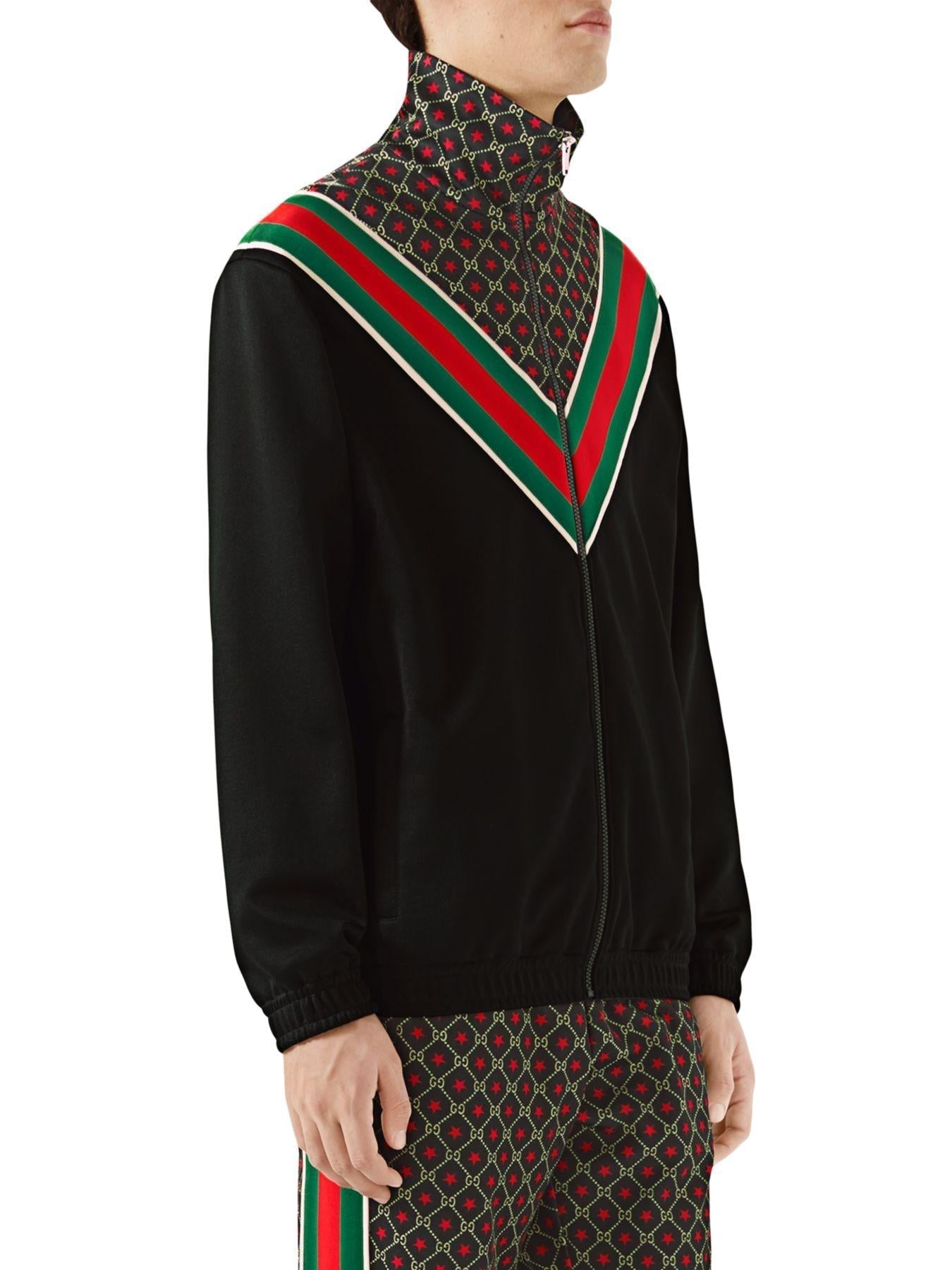 Gucci GG Star Print Track Jacket in Black