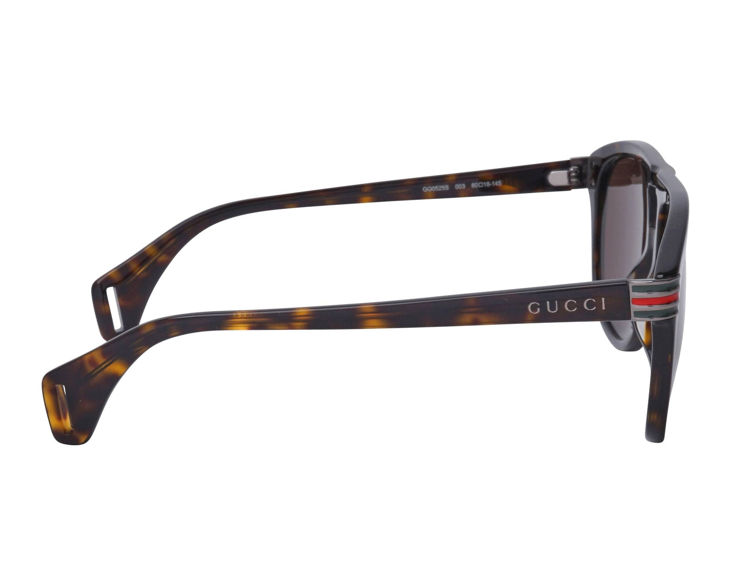 Gucci Web Logo Aviators in Havana Brown