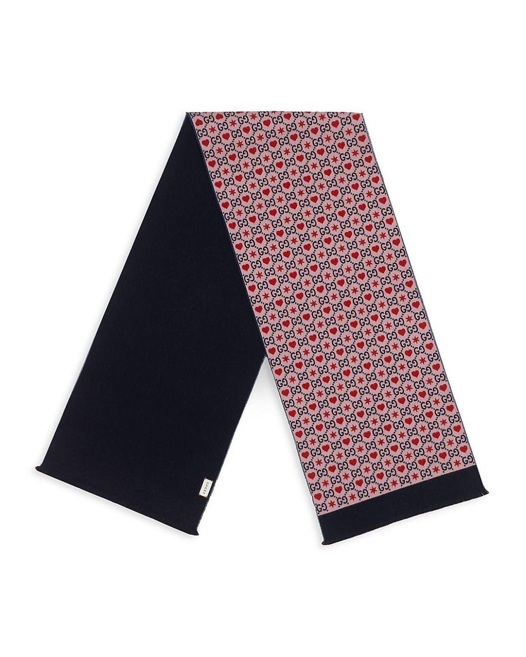 Gucci GG Wool Hearts Scarf in Violet