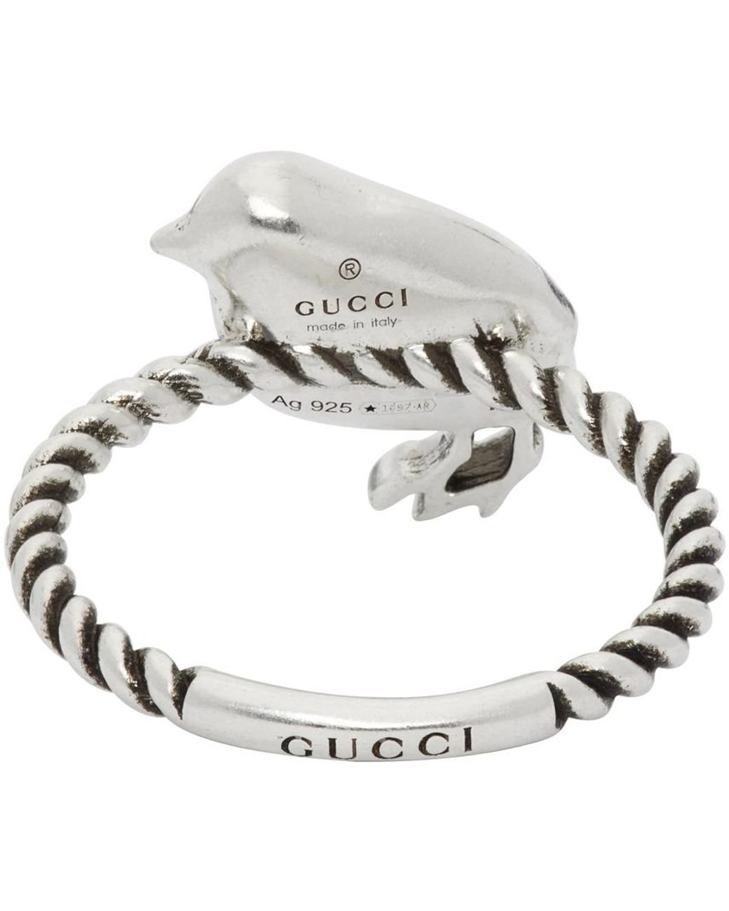 Gucci Chick Motif Ring in Silver