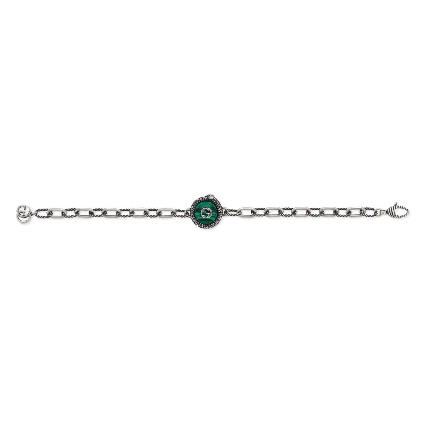 Gucci Garden GG Malachite Bracelet in Silver