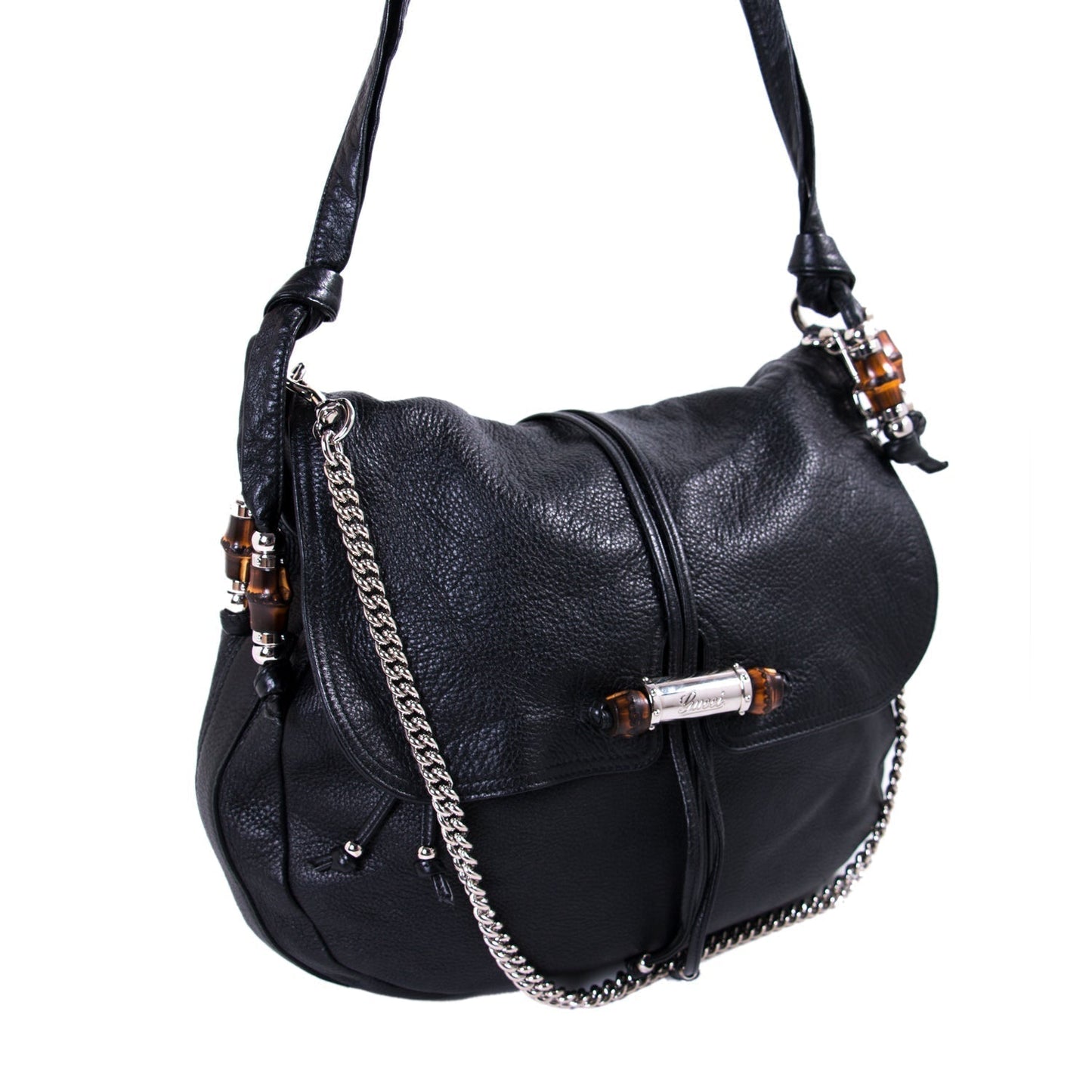 Gucci Bamboo Leather Hobo Bag