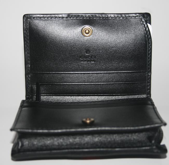 Gucci GG Marmont Web Quilted Card Case Wallet in Black