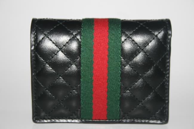 Gucci GG Marmont Web Quilted Card Case Wallet in Black