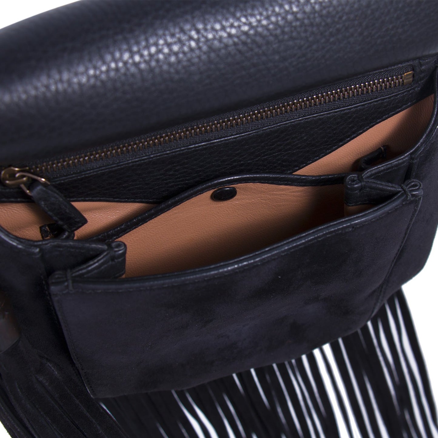 Gucci Nouveau Black Fringe Suede Bag