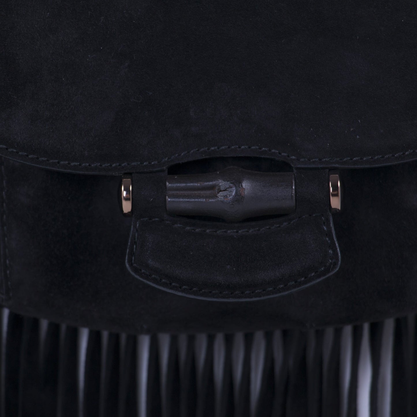 Gucci Nouveau Black Fringe Suede Bag