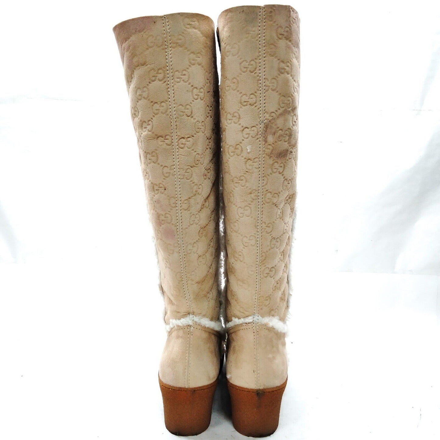 Gucci Boots Women Beiges Suede