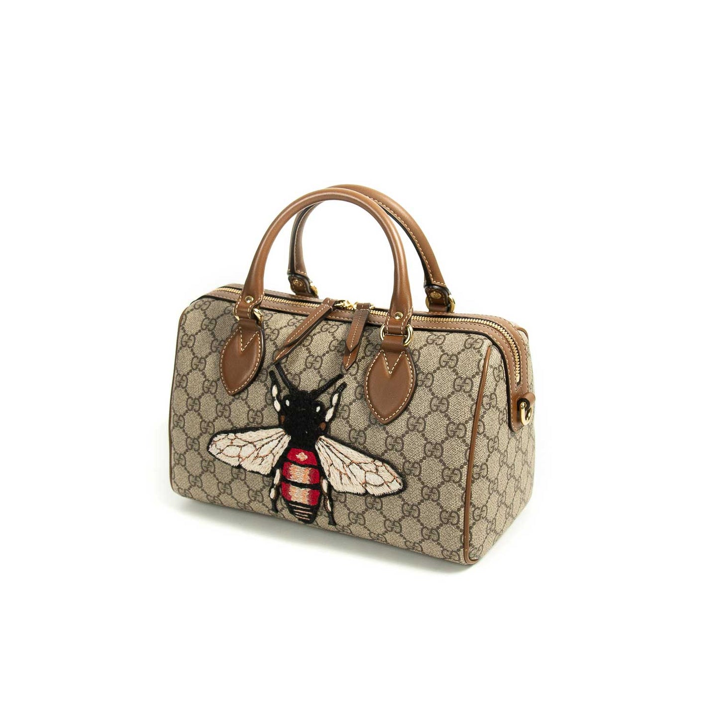 Gucci GG Supreme Embroidered Small Boston Bag