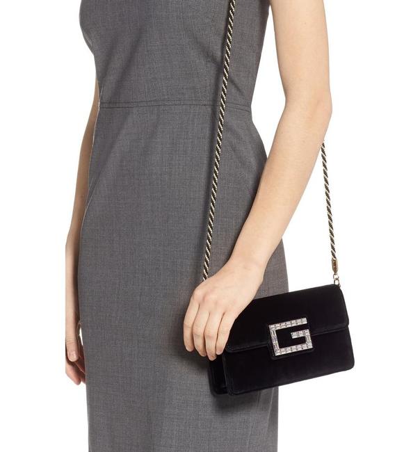 Gucci Mini Broadway Velvet Crystal Crossbody Bag in Black