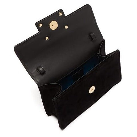 Gucci Mini Broadway Velvet Crystal Crossbody Bag in Black