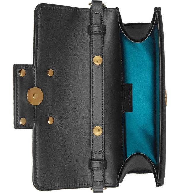 Gucci Mini Broadway Velvet Crystal Crossbody Bag in Black