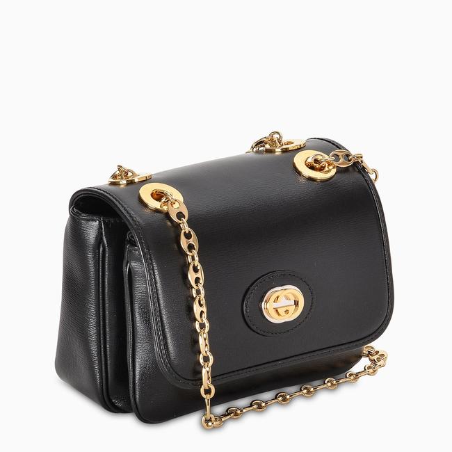 Gucci GG Mini Marina Leather Shoulder Bag in Black