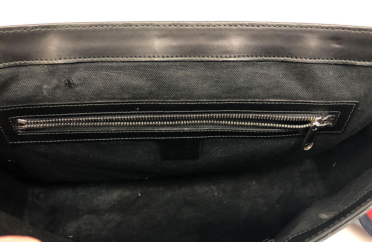 Gucci GG Supreme Black Flap Messenger Bag