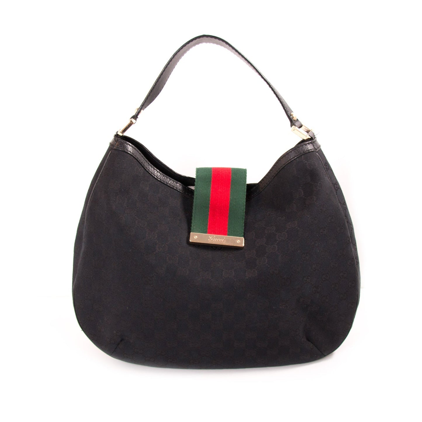 Gucci GG Black Canvas Hobo Bag