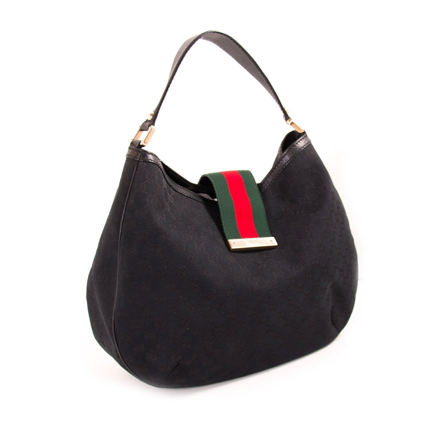 Gucci GG Black Canvas Hobo Bag