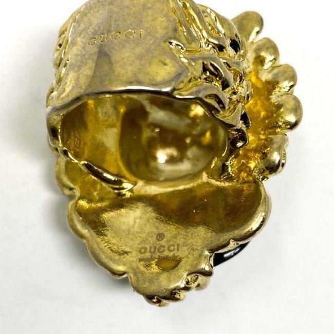 Gucci Lion Head Ring with Green Swarovski Crystal in Gold