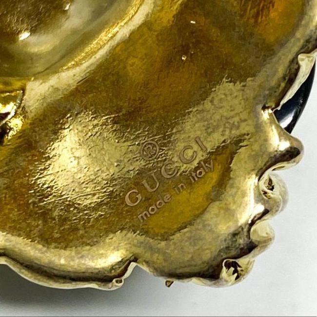 Gucci Lion Head Ring with Green Swarovski Crystal in Gold