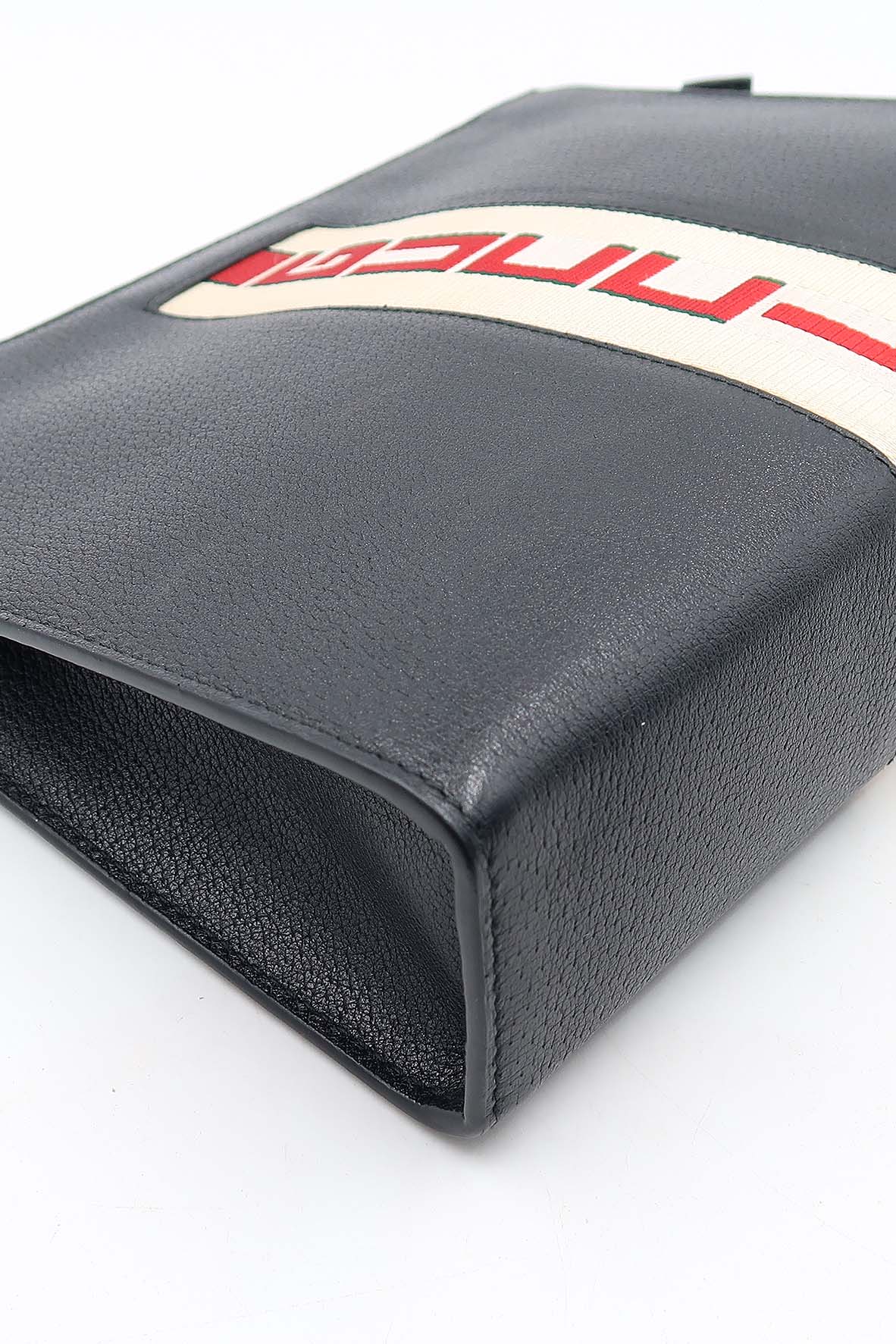 Gucci Jacquard Ribbon Clutch Black