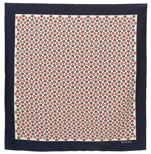 Gucci Horse-bit Silk Scarf in Ivory