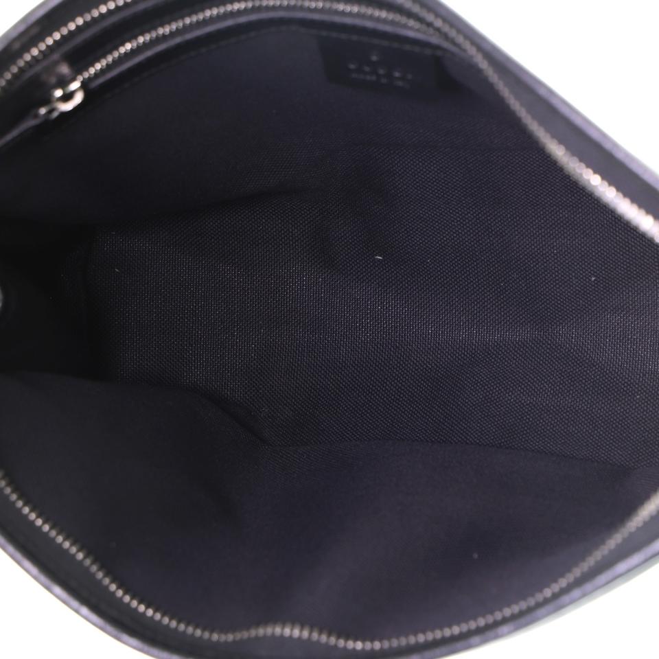 Gucci GG Marina Cracked Leather Clutch in Black