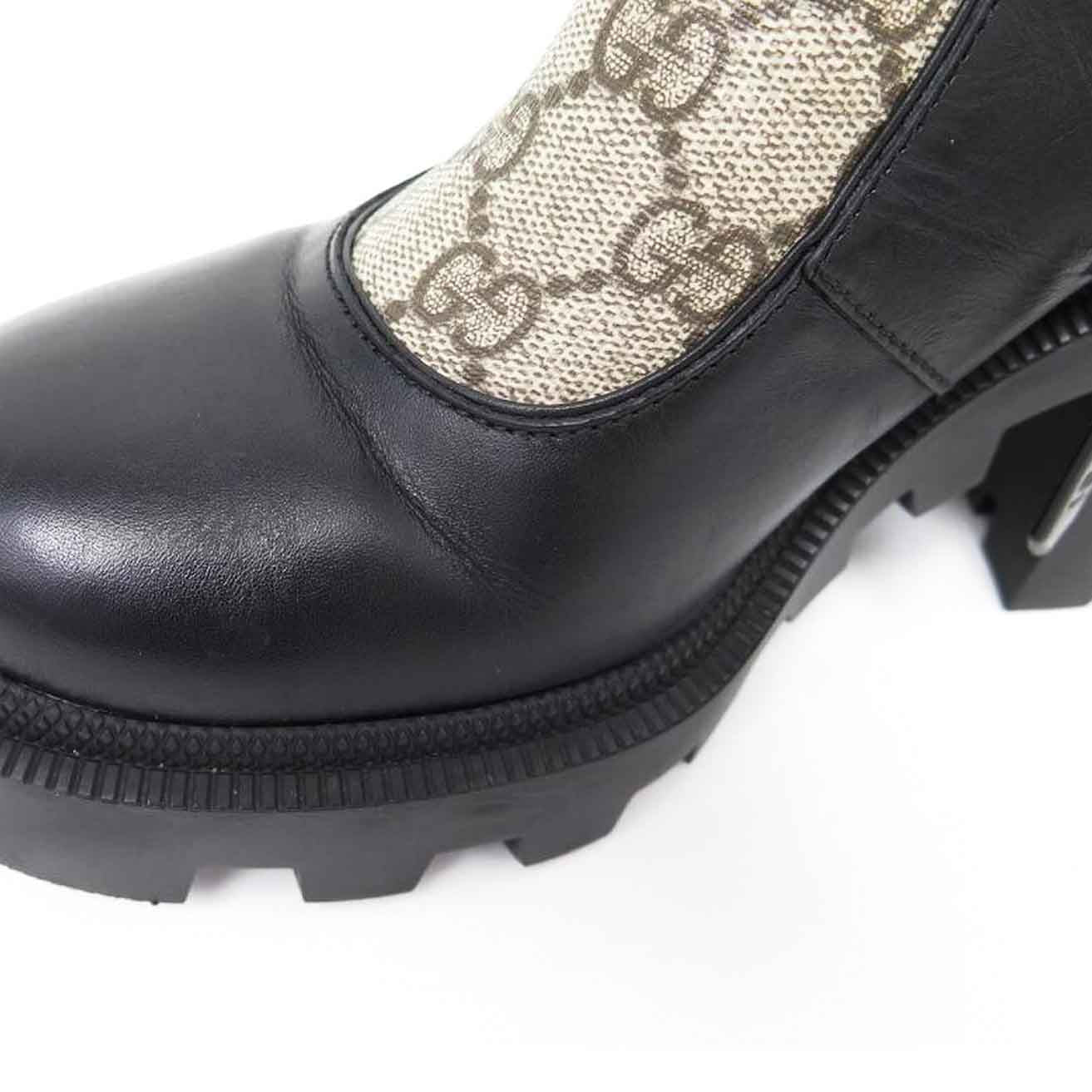 Gucci Kensington Nappa Leather GG Supreme Boots in Black