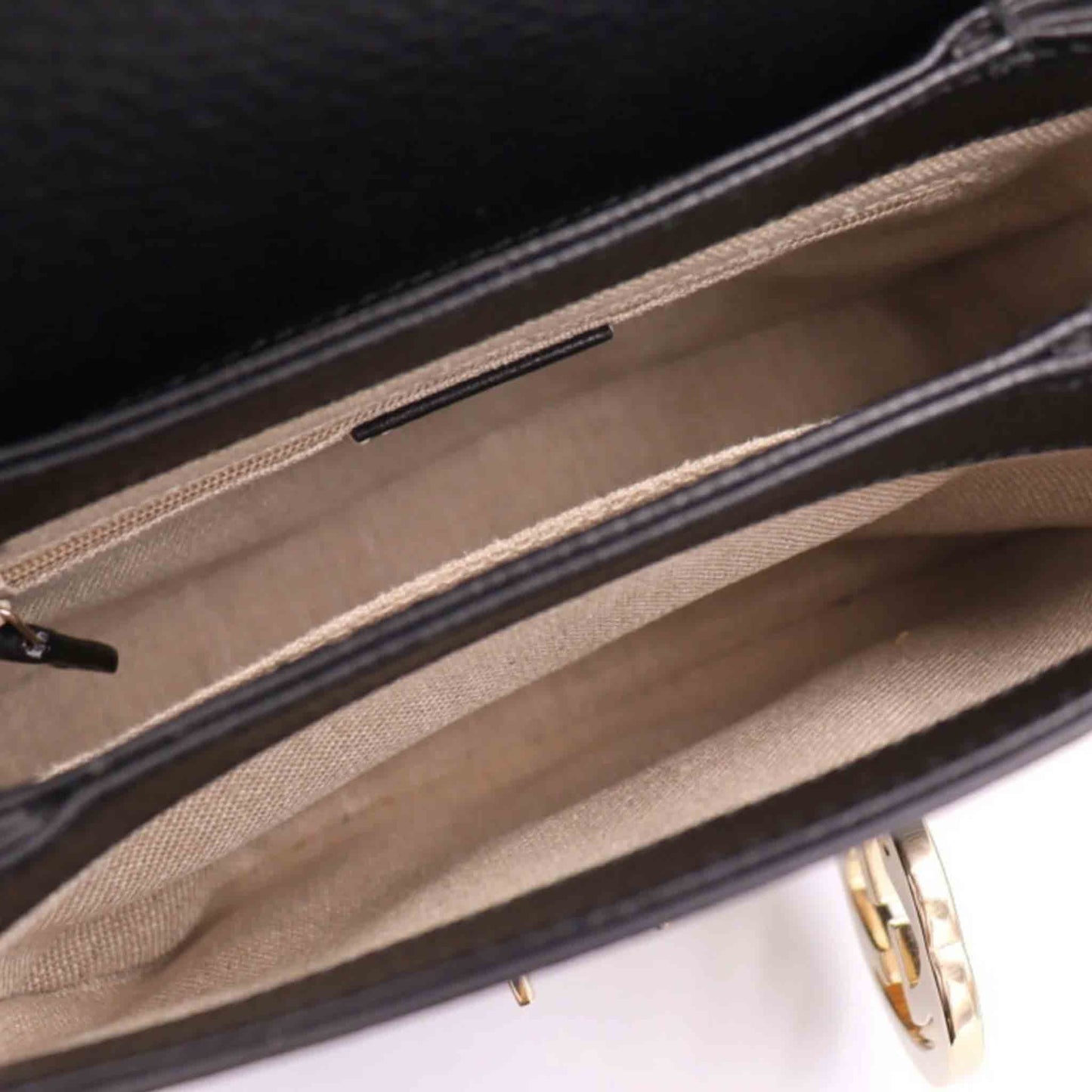 Gucci Ladies Dollar Interlocking Calf Leather Bag in Black