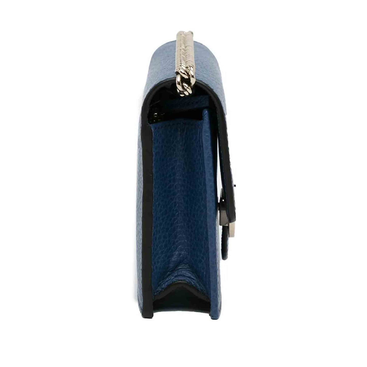 Gucci Logo Interlocking Calf Leather Small Bag in Blue