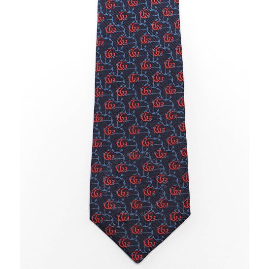 Gucci GG Anchor Print Tie in Midnight Blue