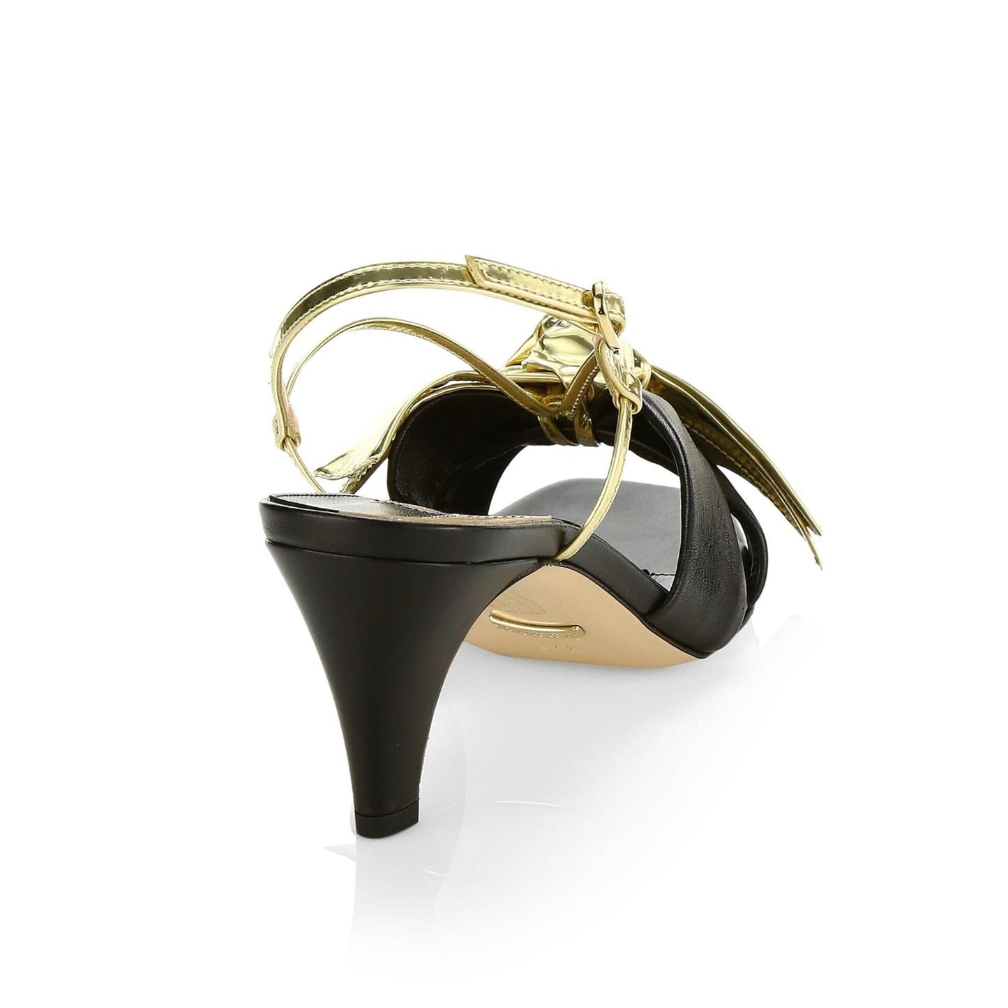 Gucci Leather Mid-heel Sandal With Bow in Black