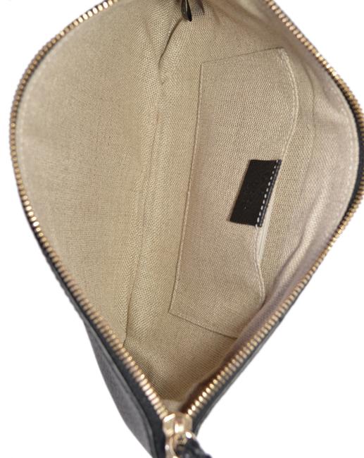 Gucci Zip Top Clutch Pouch with Bamboo Tassel Pull in Black