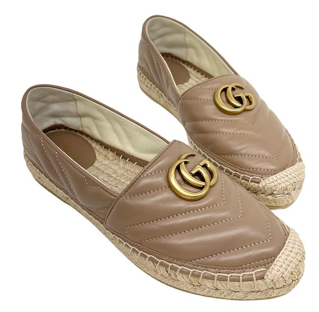 Gucci GG Marmont Matelassé Chevron Espadrilles in Rose Pink