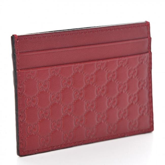 Gucci GG Microguccissima Cardholder Card Case in Red