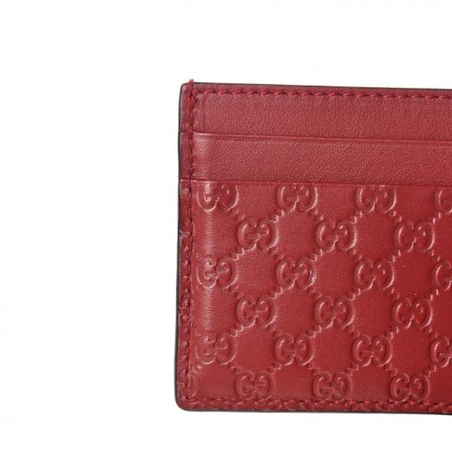 Gucci GG Microguccissima Cardholder Card Case in Red