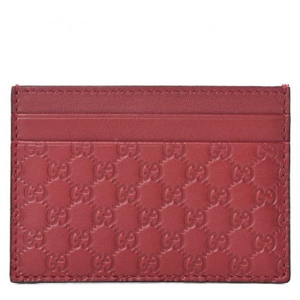 Gucci GG Microguccissima Cardholder Card Case in Red