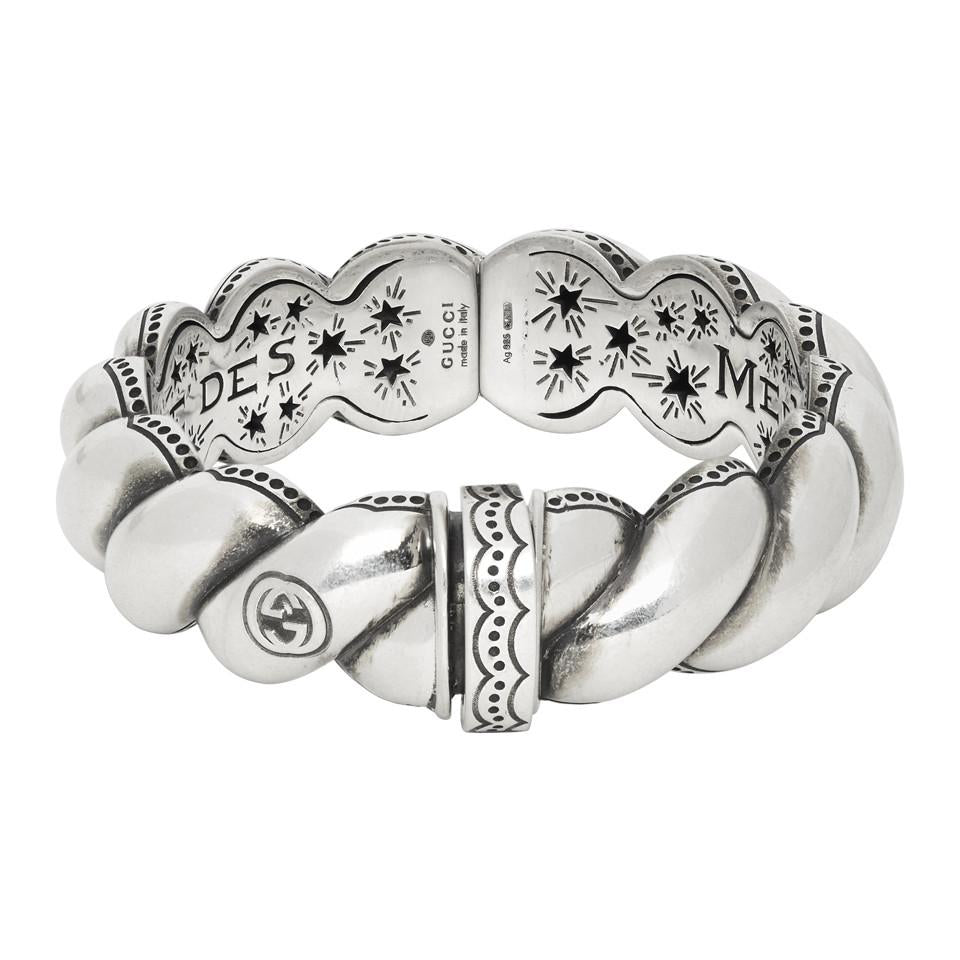 Gucci Metallic Twisted Garden Bracelet in Sterling Silver