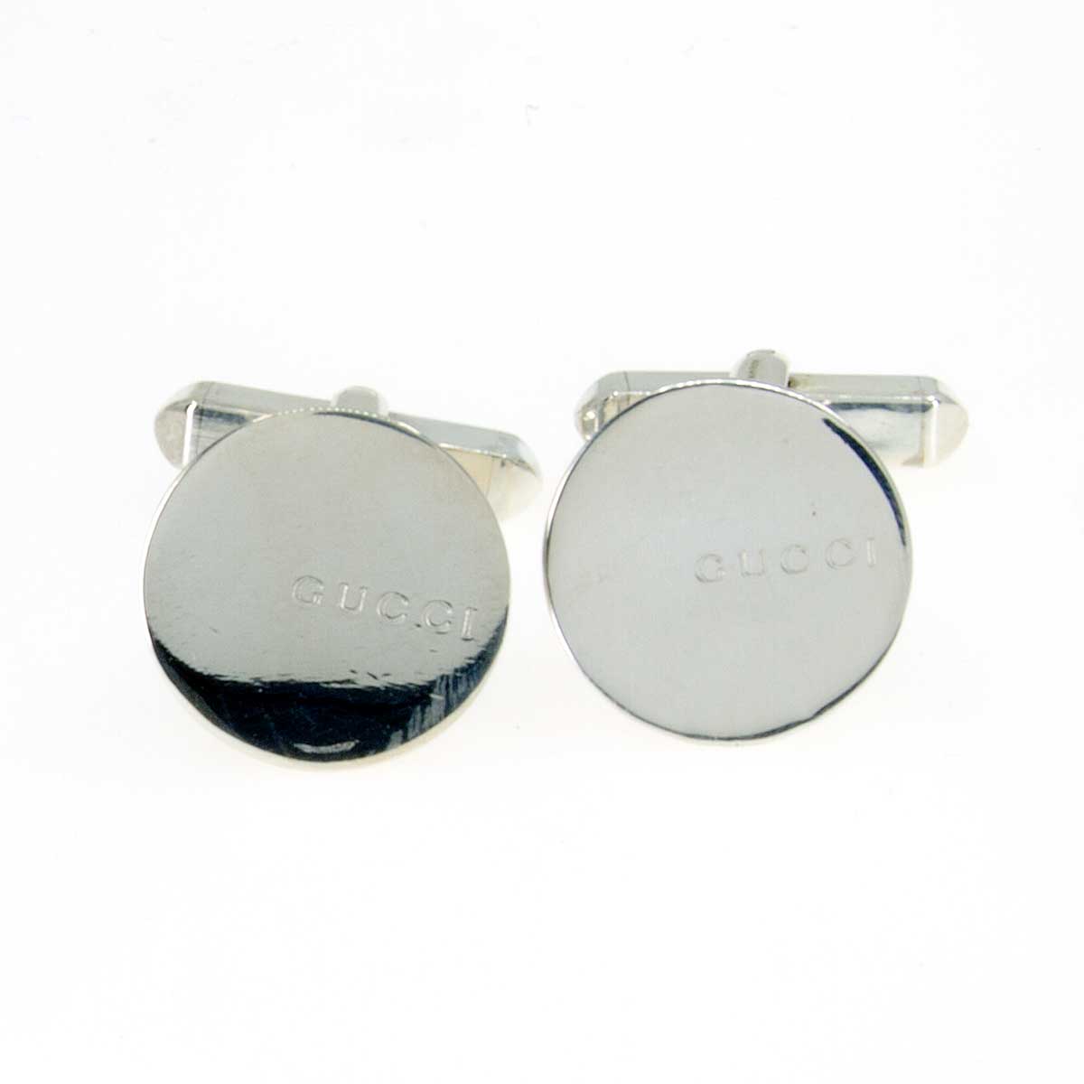 Gucci Logo Disc Cufflinks in Sterling Silver