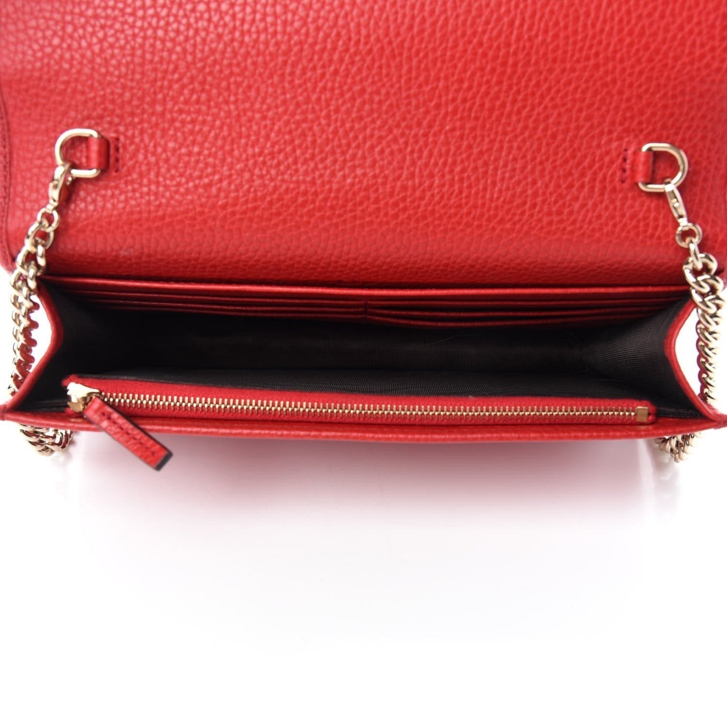 Gucci Soho Wallet on Chain Red Calf Leather Leather Crossbody Bag