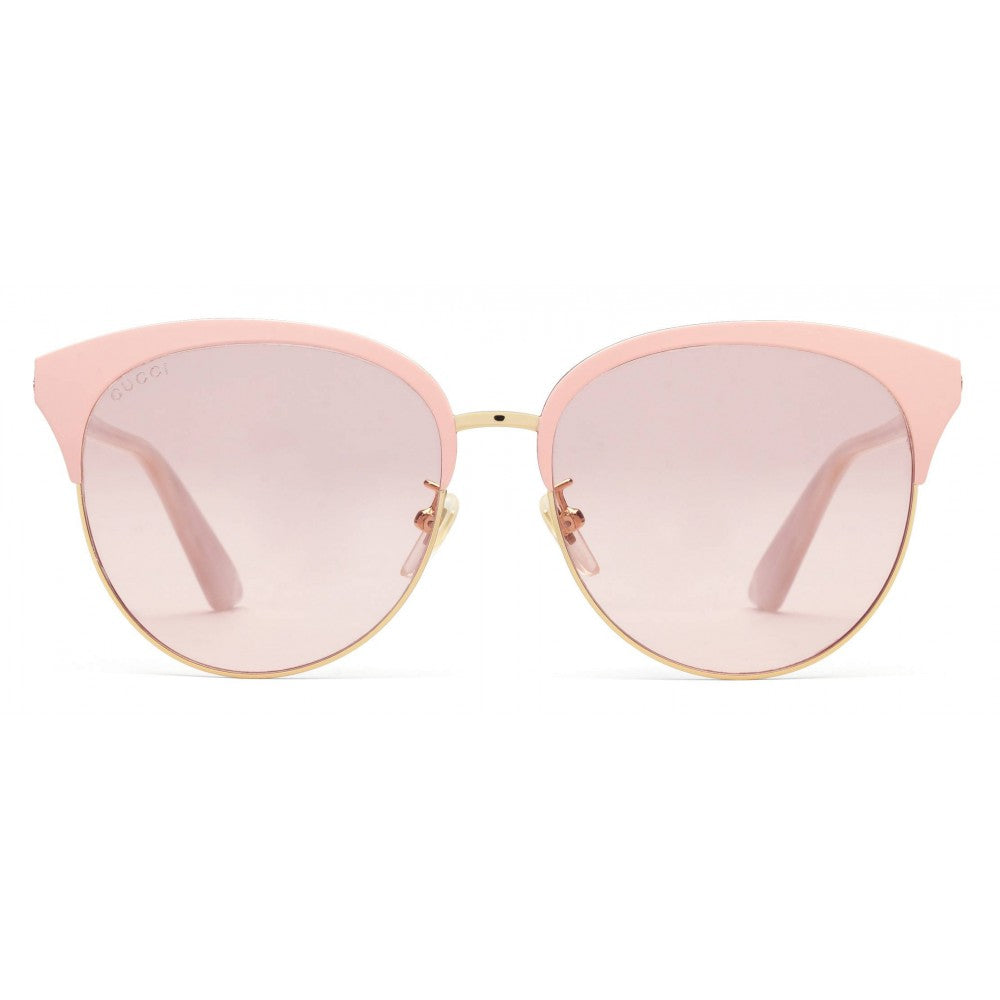 Gucci Specialized Fit Round-frame Metal Sunglasses in Pink