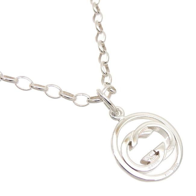 Gucci Framed Interlocking G Logo Necklace in Sterling Silver