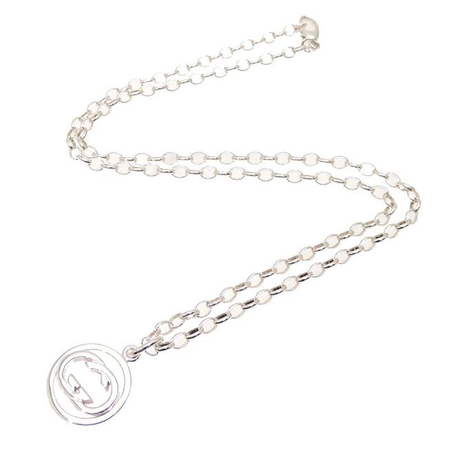 Gucci Framed Interlocking G Logo Necklace in Sterling Silver