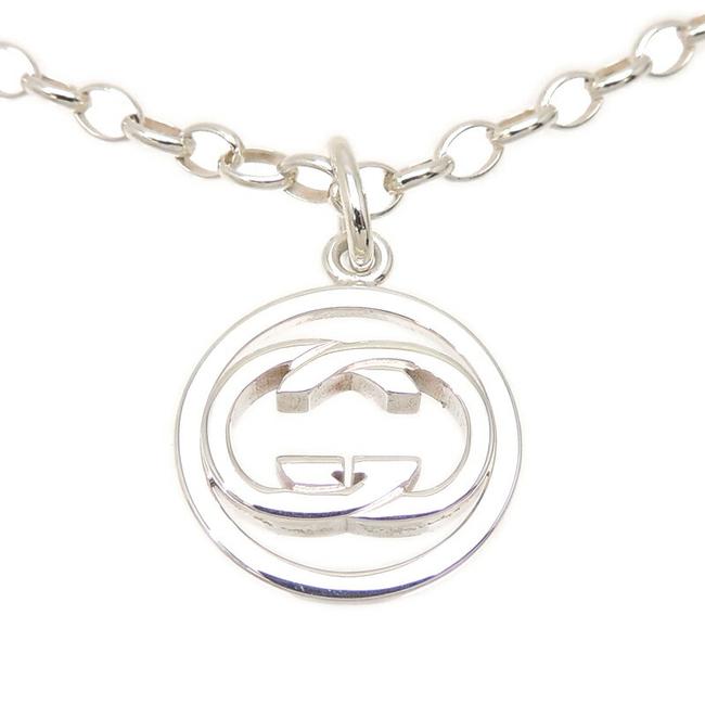Gucci Framed Interlocking G Logo Necklace in Sterling Silver