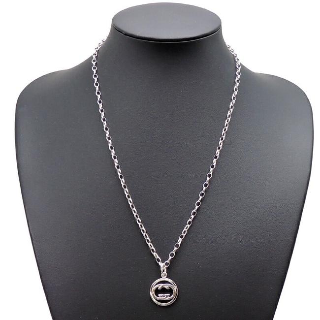 Gucci Framed Interlocking G Logo Necklace in Sterling Silver