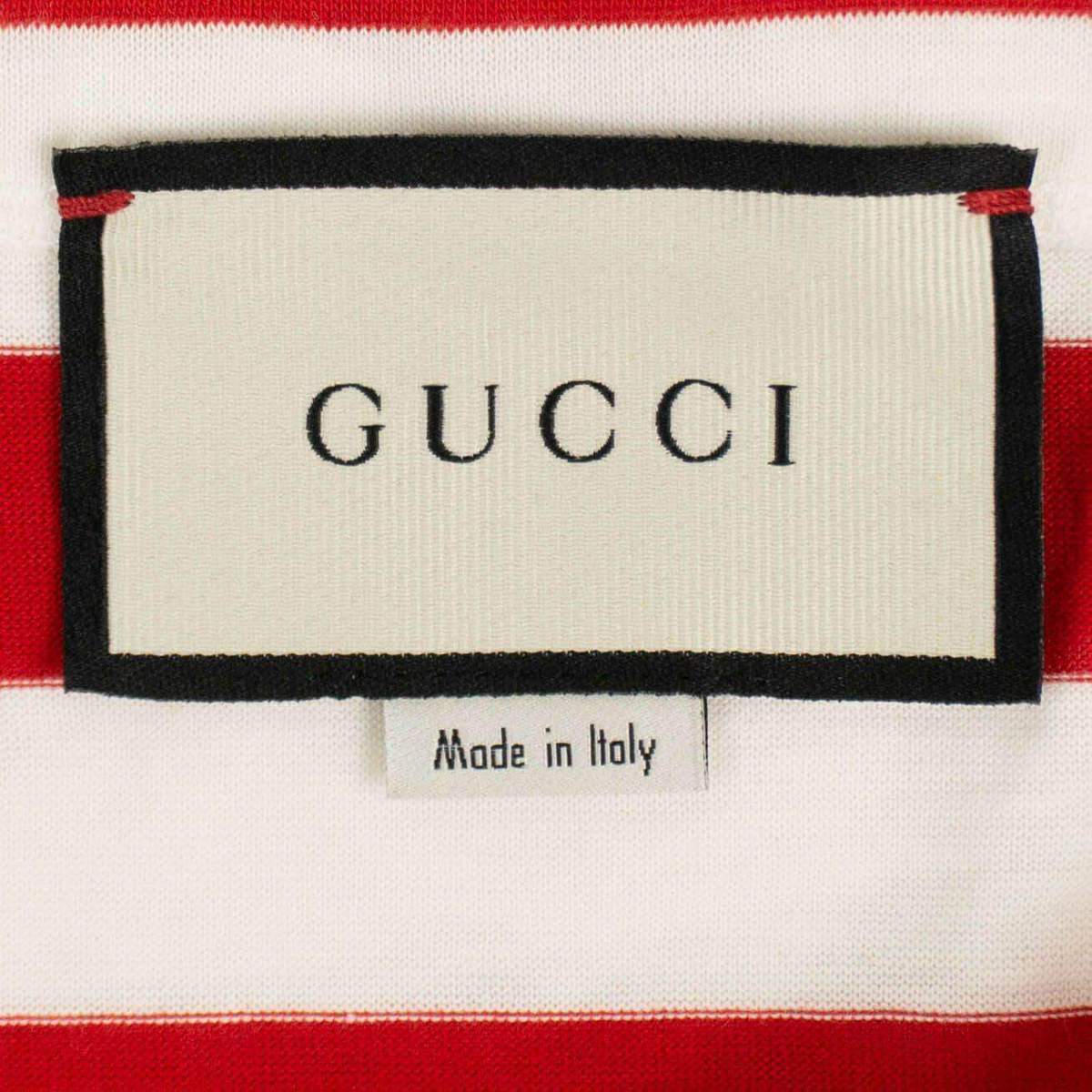 Gucci S/S Striped Pour La Cote D'Azur T-Shirt in Red and White