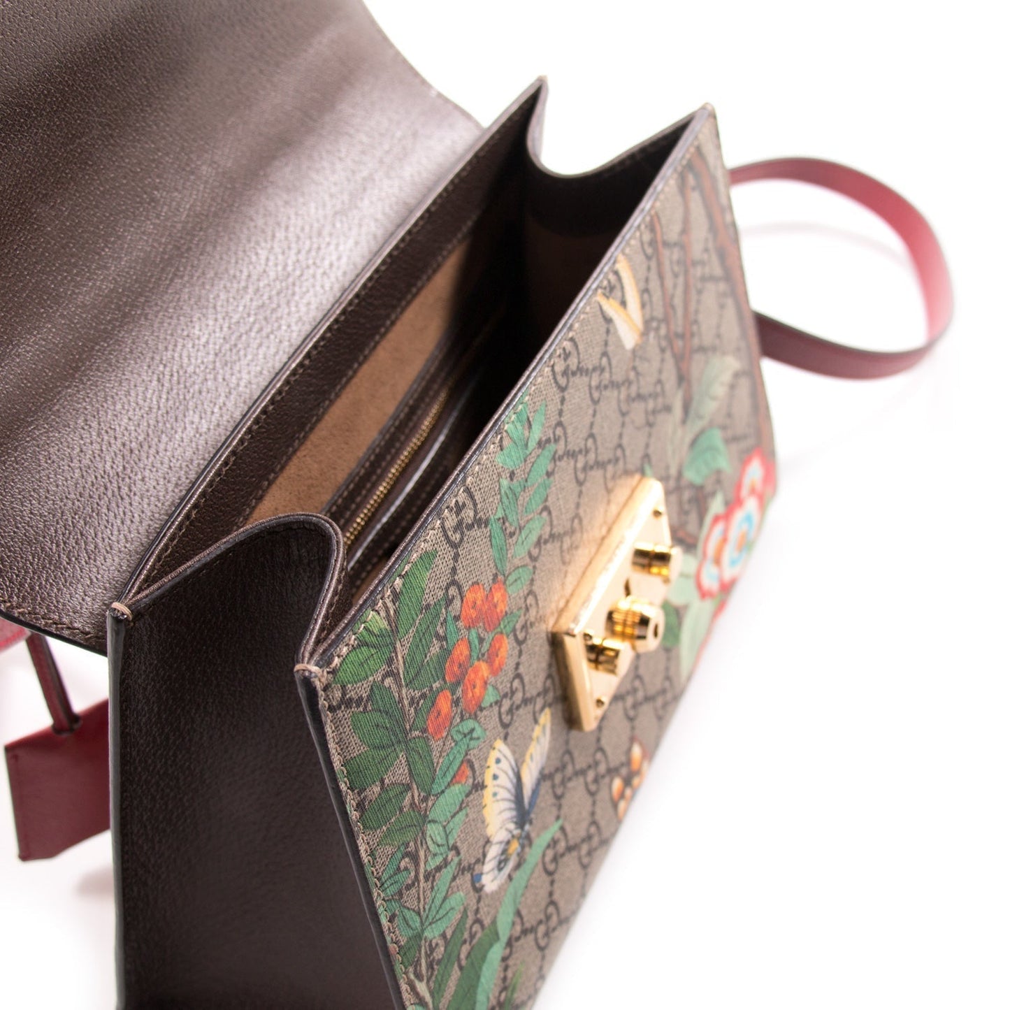 Gucci GG Supreme Tian Padlock Top Handle Bag