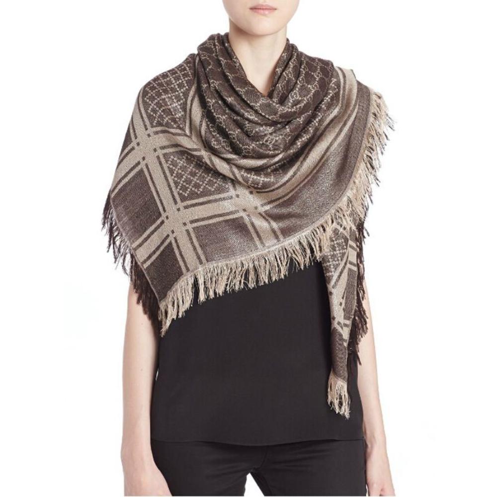 Gucci GG Guccissima Monogram Surviee Scarf in Brown