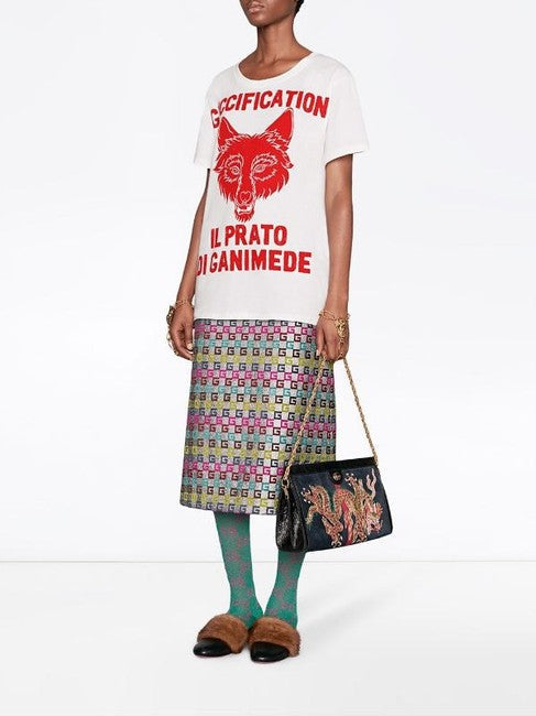 Gucci Printed Guccification Cotton-jersey Oversized T-shirt in White